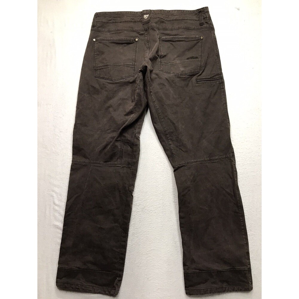 KUHL Rydr Pants Men 36x32 Brown Vintage Patina Dye Articulated Knee Hiking Work - Picture 2 of 16